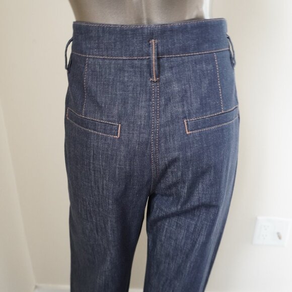 Brunello Cucinelli Monili Jeans Blue Denim Trousers Elastic Hem Size 6 New $1795 - Picture 2 of 9